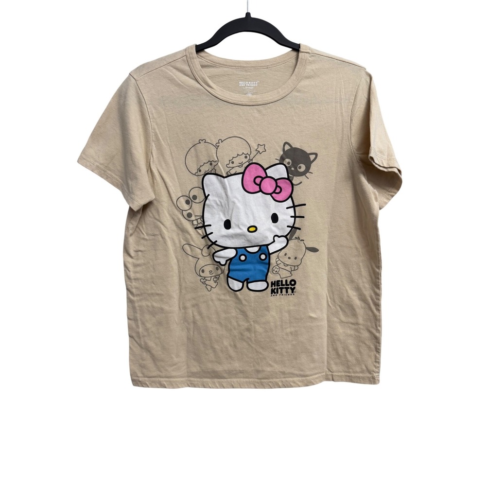Sanrio Hello Kitty and Friends Graphic Tee Tan Beige Short Sleeve Shirt Medium